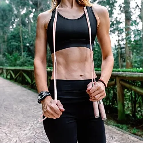 𝐒𝐩𝐞𝐞𝐝 𝐉𝐮𝐦𝐩 𝐑𝐨𝐩𝐞 𝐟𝐨𝐫 𝐅𝐢𝐭𝐧𝐞𝐬𝐬 - Skipping Rope for Women Men Exercise with Adjustable Length Jumping Rope and Alloy & Silicone Handles Suitable for Workout Boxing Home Gym