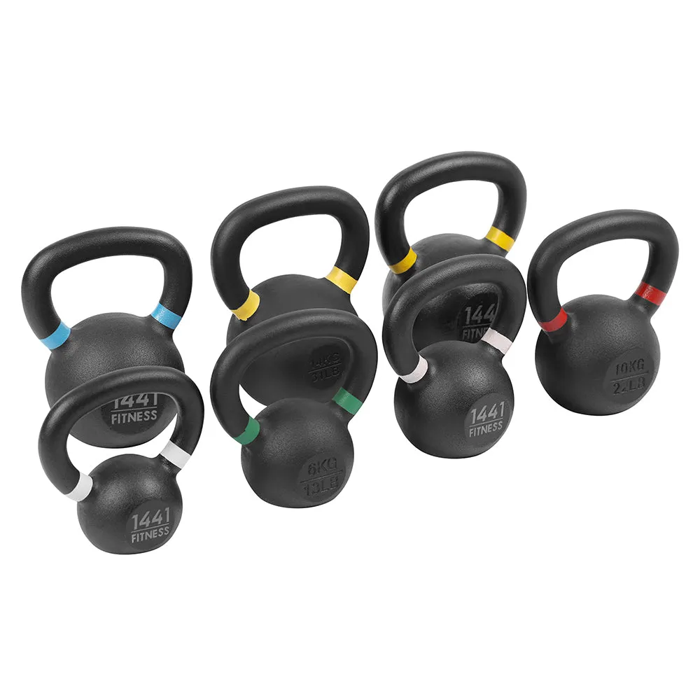 1441 Fitness Powder Coated Kettlebell - 4 Kg to 16 Kg - 7 Pcs Set