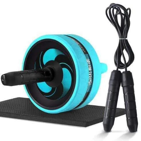 2 in 1 ab roller & jump rope, abdominal wheel with mat for your arm, waist & leg exercise | TheKedStore