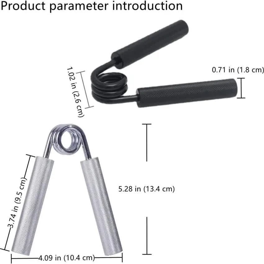 2 pcs Black Heavy Duty Metal Hand Grip Strengthener - Hand Training Equipment for Rehabilitation & Fitness with Adjustable Resistance 250LB