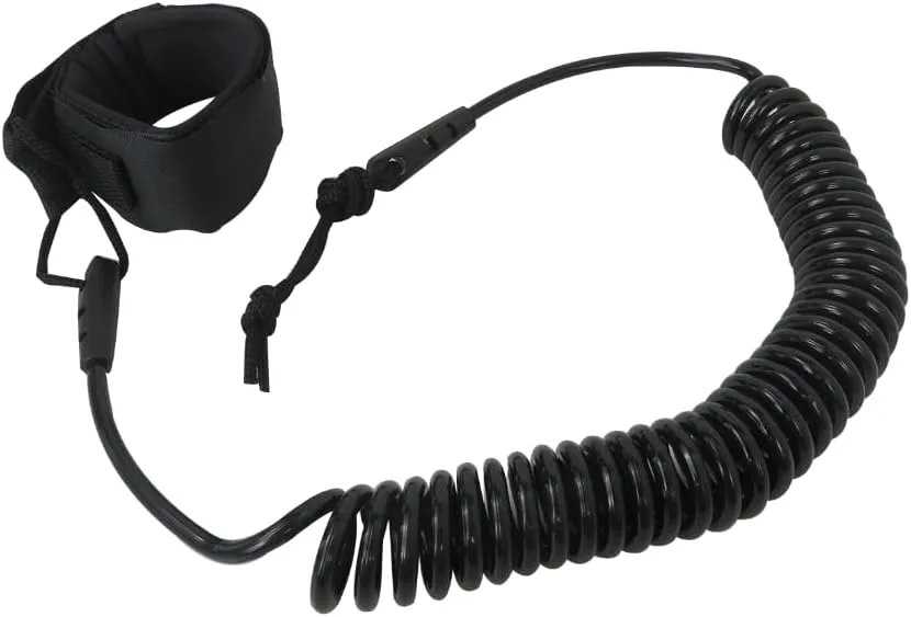 2024 NEW Coiled SUP Leash 10 FT Surfboard Leash Sup Leg Rope Strap Stand Up Paddleboard Leash - Black