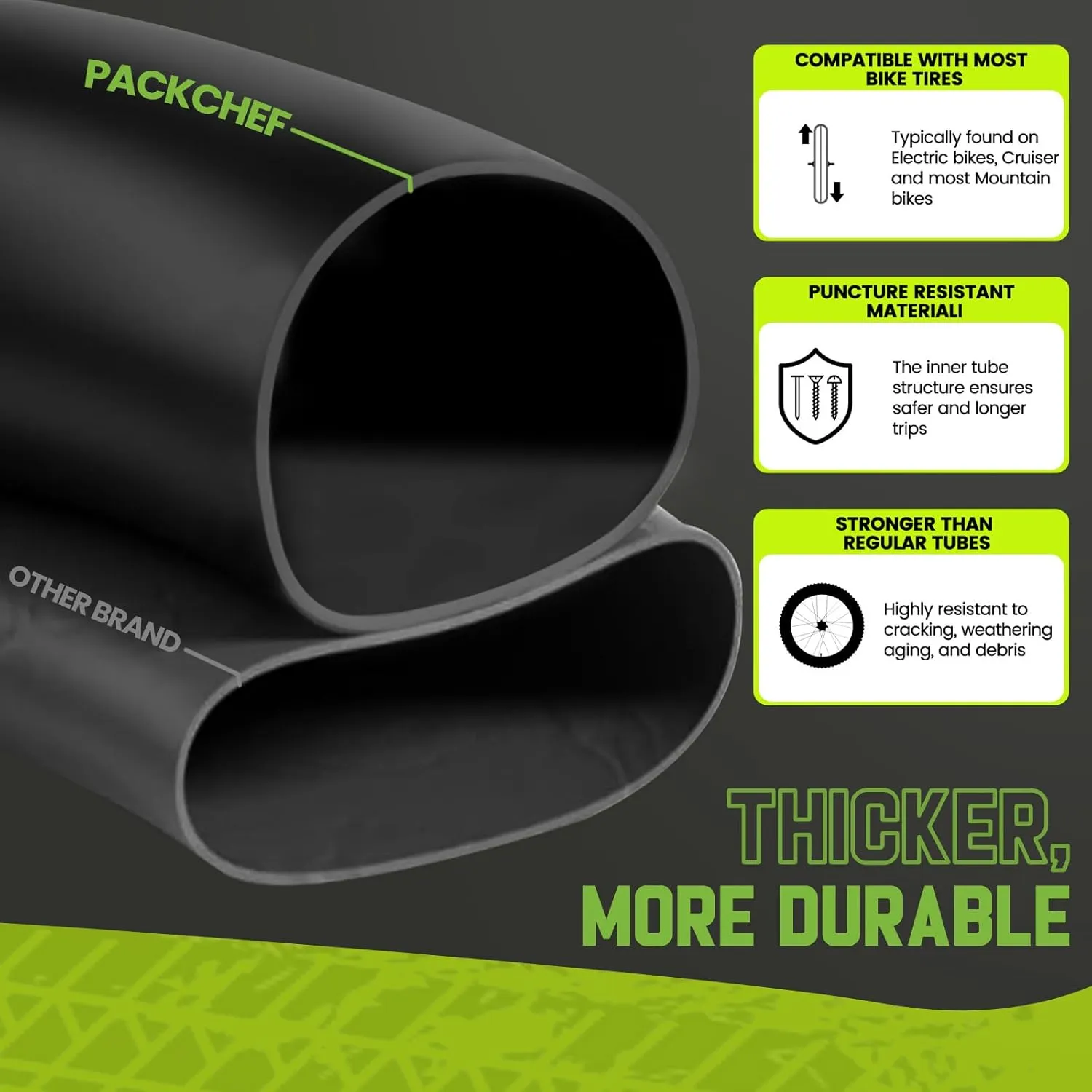 20/26 x 4.0 Fat Tire Tube for 20 26 x 3.5/4.0 E-Bike Bicycle Fat Tire Tubes Schrader Valve - 20, 26 Inch Butyl Rubber Bike Inner Tube