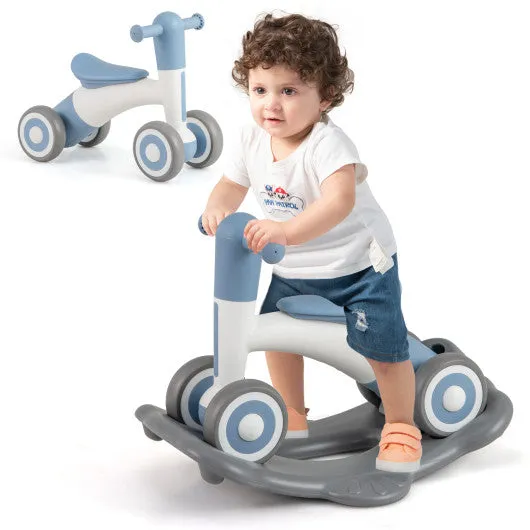 3 in 1 Rocking Horse With Detachable Balance Board and Seat-Gray