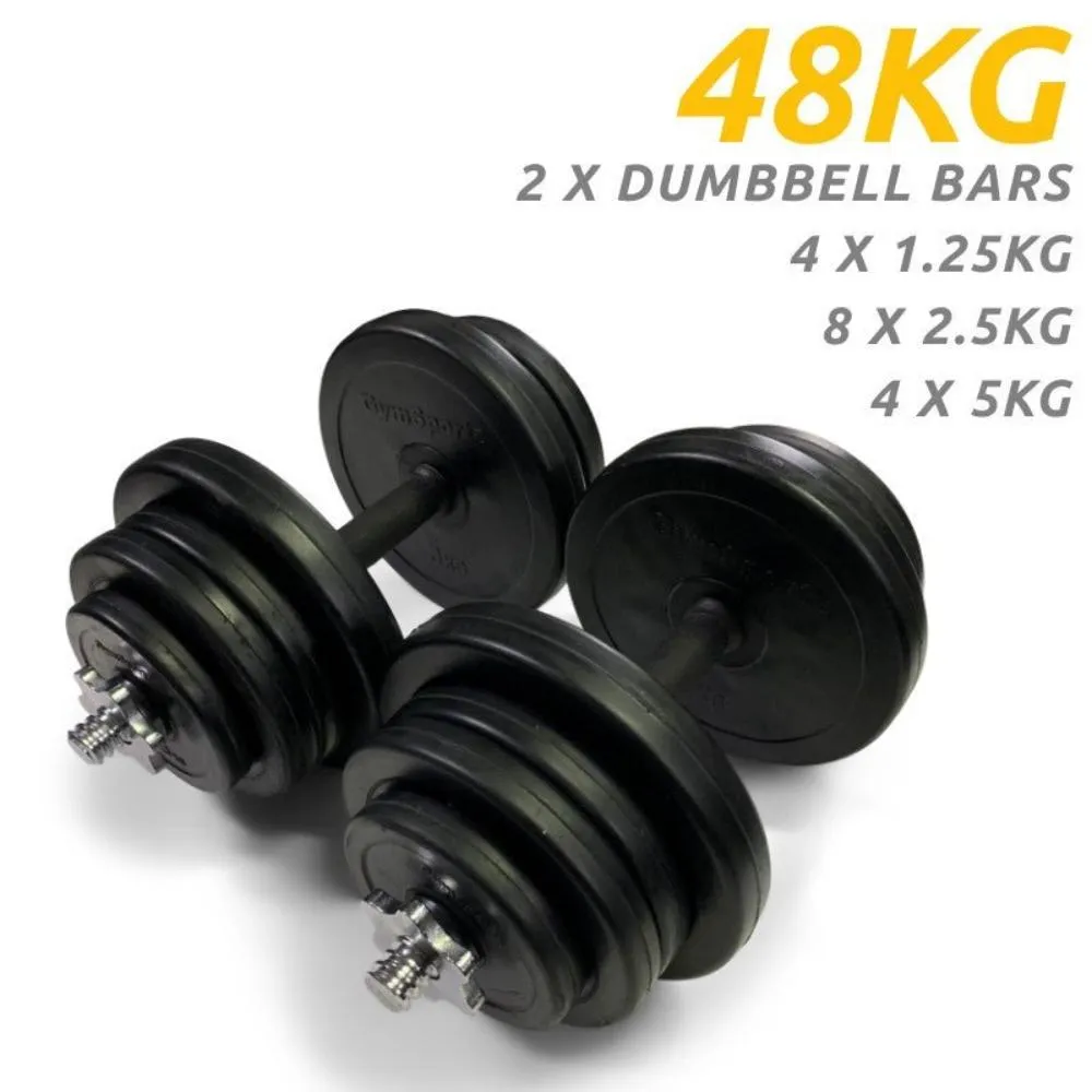 48kg Premium Rubber Dumbbell Set