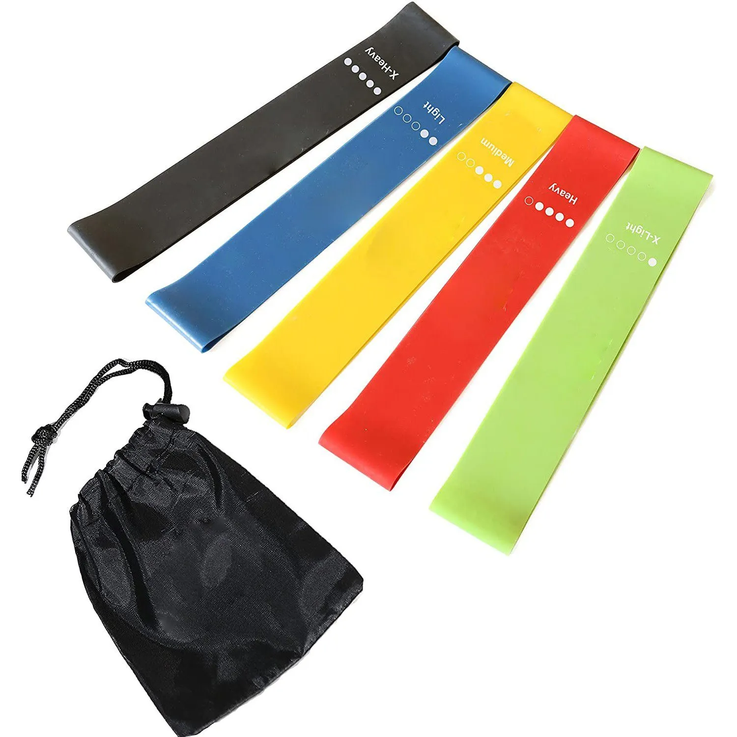 5-Piece Set: Resistance Loop Exercise Bands