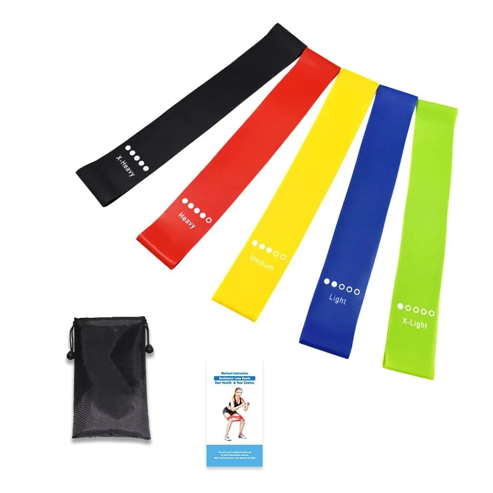 5-Piece Set: Resistance Loop Exercise Bands