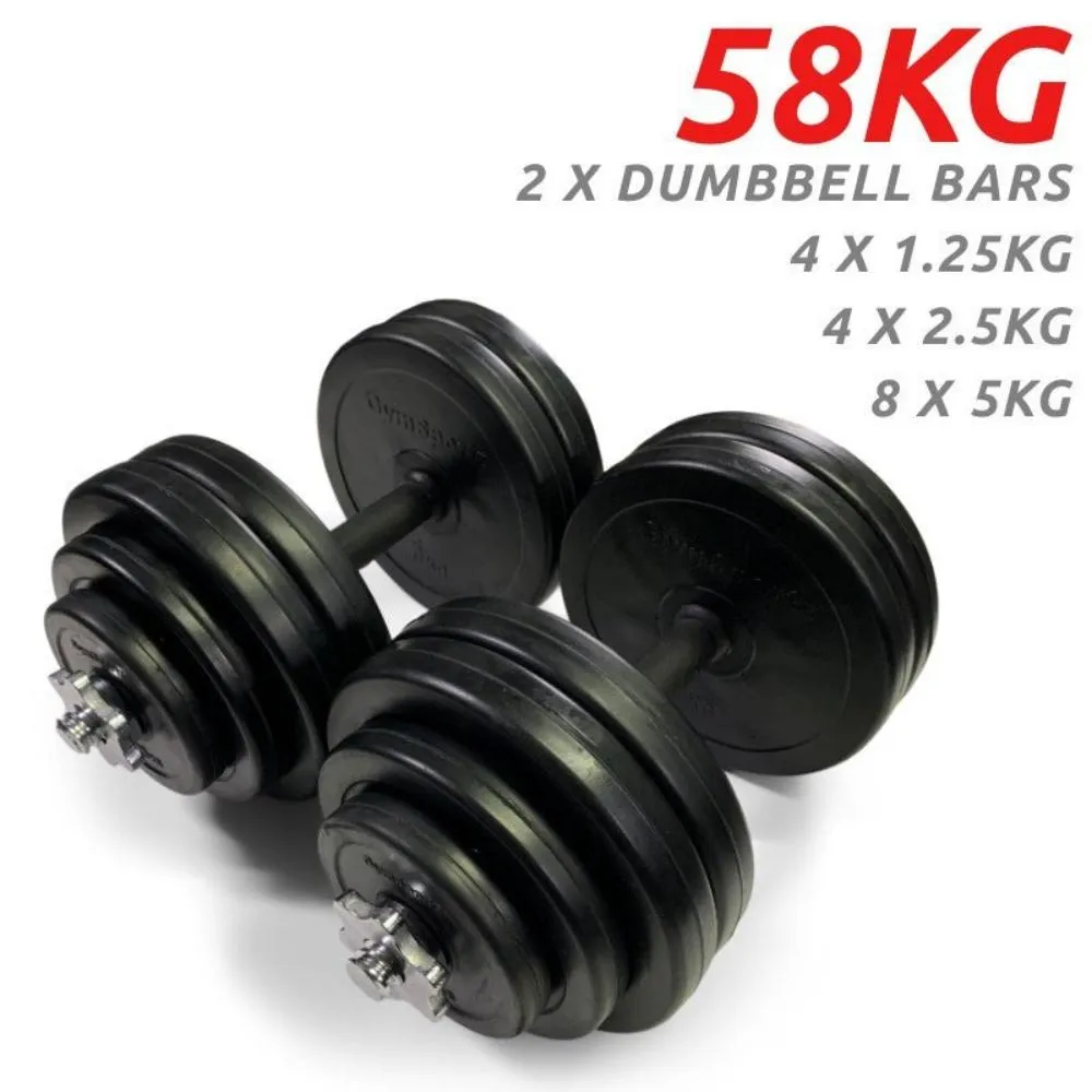 58kg Premium Rubber Dumbbell Set