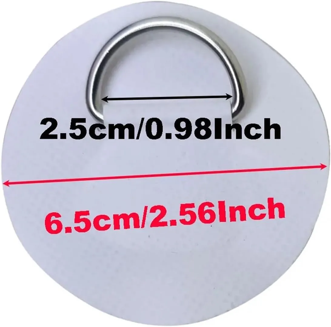 6.5CM D-Ring Patch Fit for Inflatable Boat Dinghy SUP D-Ring PVC Patch Stand-Up Paddleboard Canoe Rafting Rope Ring Patch(4 Blue)