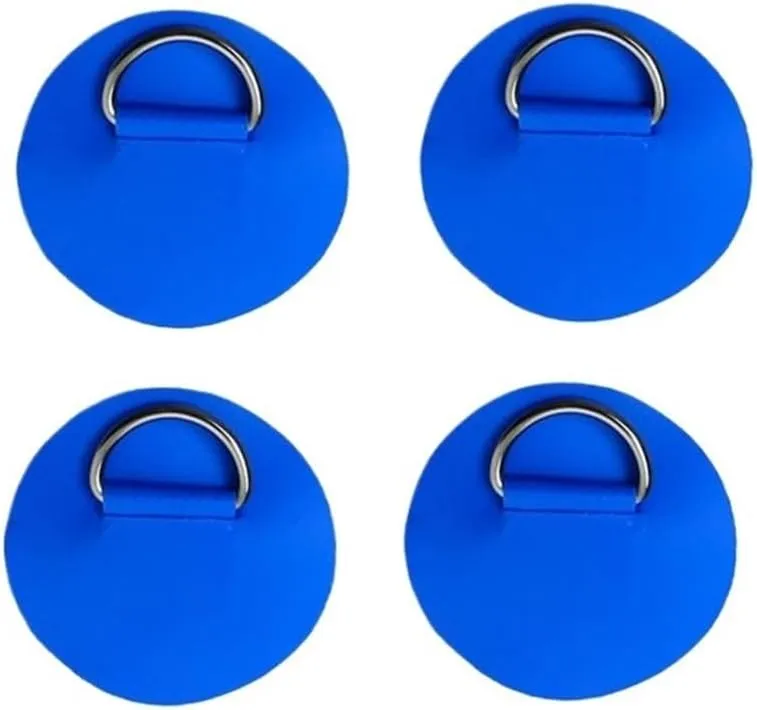 6.5CM D-Ring Patch Fit for Inflatable Boat Dinghy SUP D-Ring PVC Patch Stand-Up Paddleboard Canoe Rafting Rope Ring Patch(4 Blue)