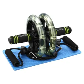 AB Roller with Easy Grip Handles Exercise Dual Wheel Roller For Core Training