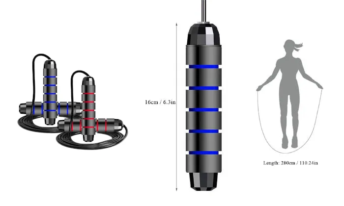 Adjustable 2 Piece Skipping Rope 9.8ft