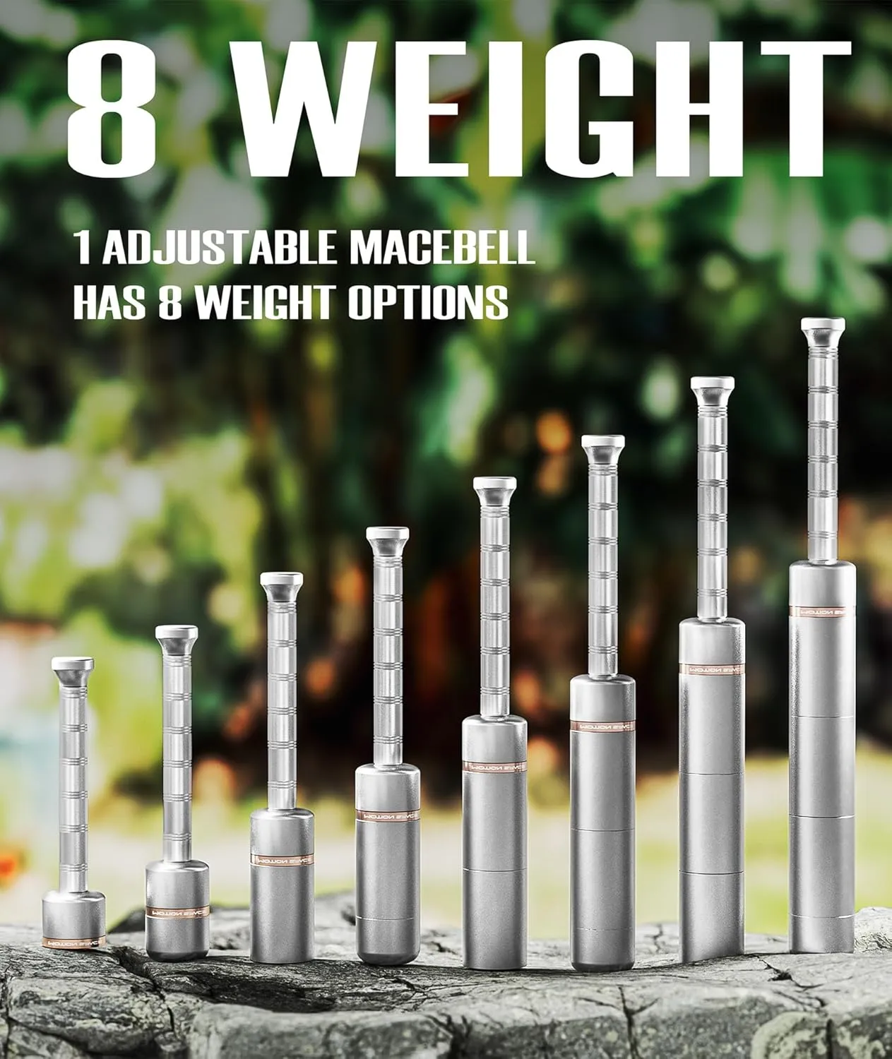 Adjustable Macebell Clubbell for Strength Training, 6/8-in-1 Premium Steel for Full Body, Muscles, Shoulder, Grips & Forearms Workouts
