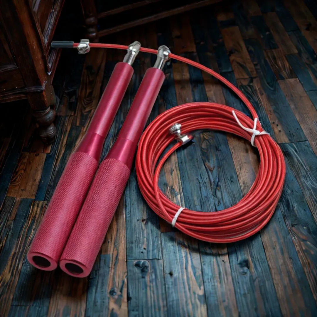 Aluminum Speed Jump Rope - 360° Swivel Ball Bearing Adjustable Steel Coated Rope