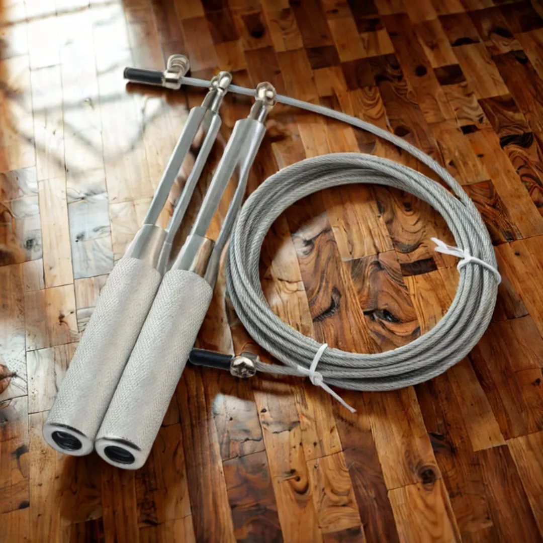 Aluminum Speed Jump Rope - 360° Swivel Ball Bearing Adjustable Steel Coated Rope