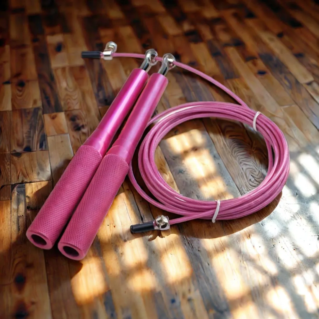 Aluminum Speed Jump Rope - 360° Swivel Ball Bearing Adjustable Steel Coated Rope