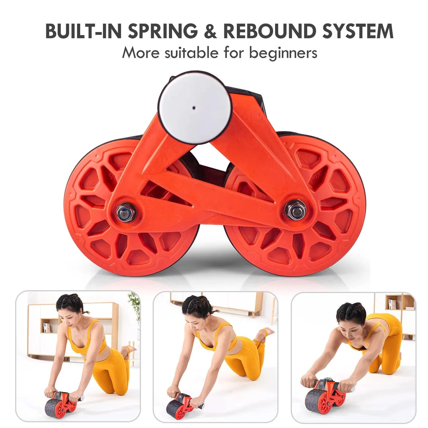 Automatic Rebound Ab Wheel Roller with Intelligent Display & Knee Pad – Ultimate Core Trainer for Effective Ab Workouts