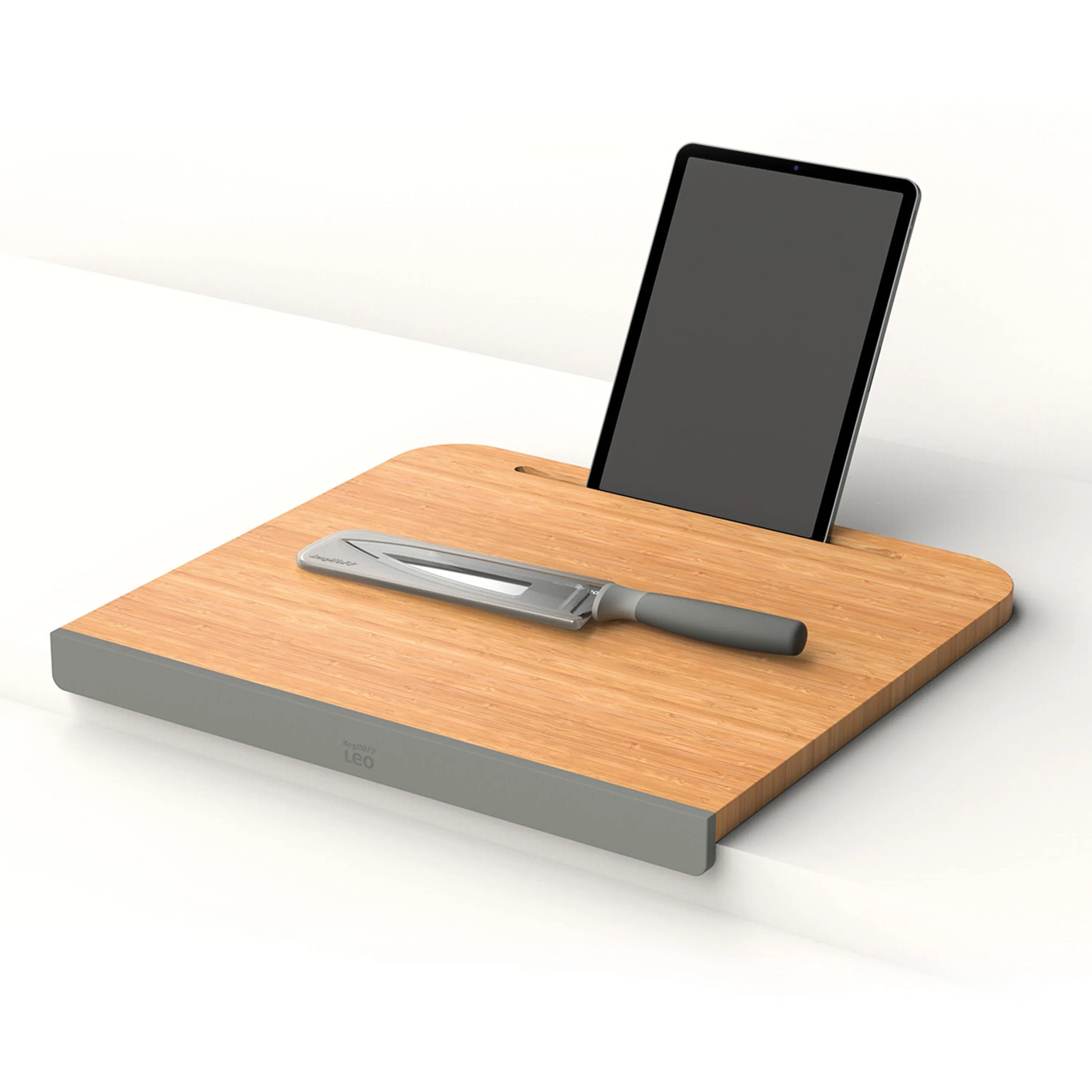 BergHOFF Balance Bamboo Cutting Board with Tablet Stand 17.5", Recycled Material