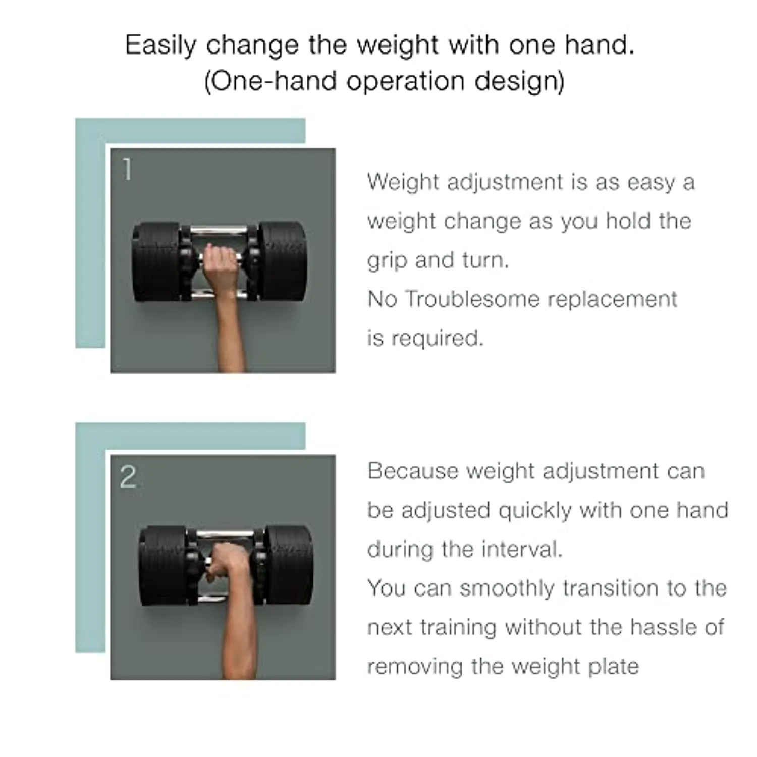 BODYTECH x NUOBELL Collaboration Product, Adjustable Dumbbell, Multiple levels of Weight change with one-hand