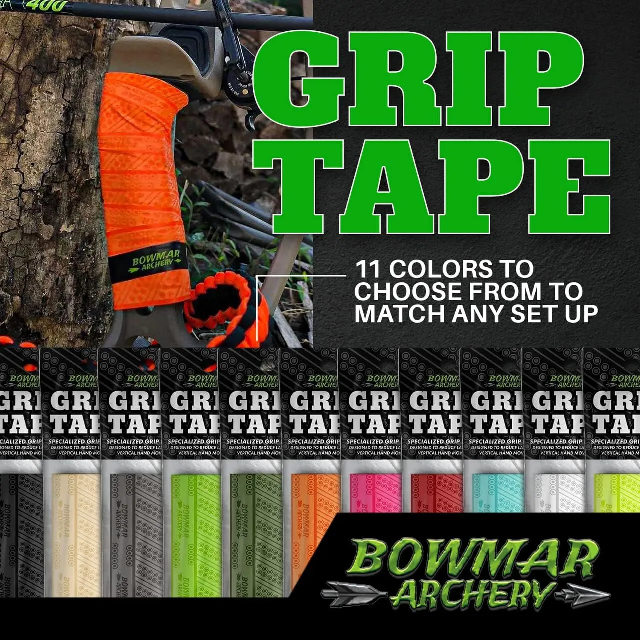 Bowmar Archery Grip Tape, Designed for Archers, Self-Adhering, Effective in Dry or Wet Conditions, Comfortable, Tacky, Easy to Install