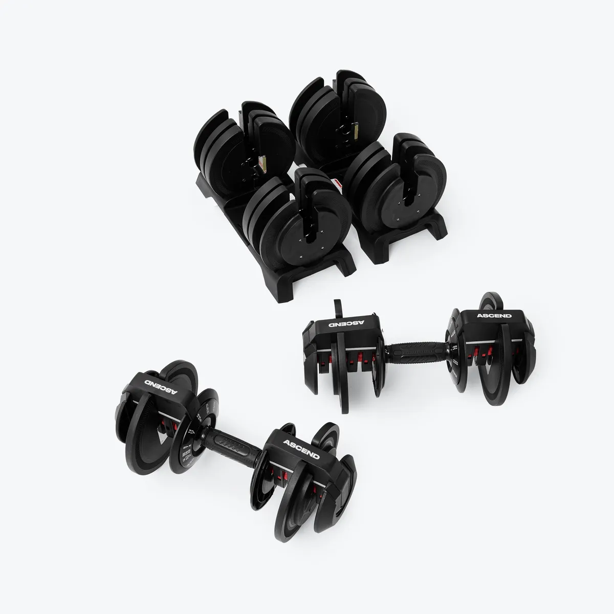 Bundle:  Ascend 3-in-1 Adjustable Dumbbells (7 to 52.5 lb) & Bench