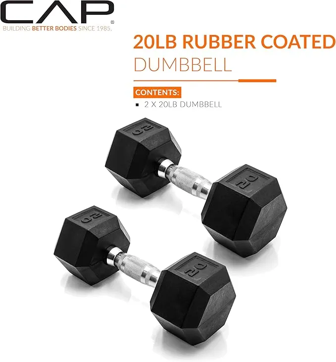 CAP Barbell 20 lb. Coated Dumbbell Weight | Multiple Options Pairs & Sets