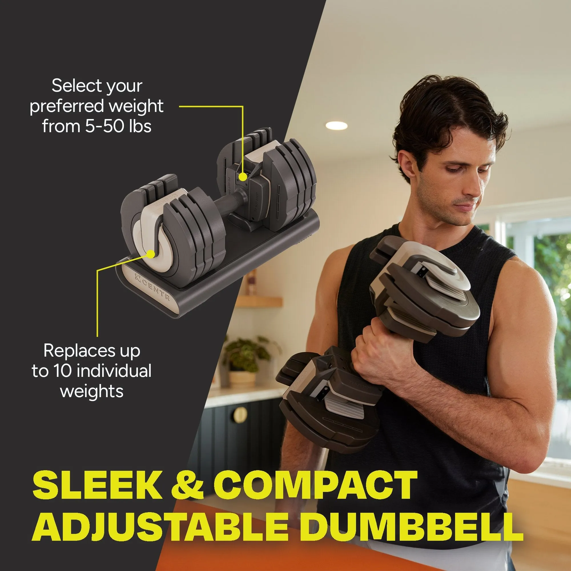 Centr Smart Stack 5-50 Adjustable Dumbbell