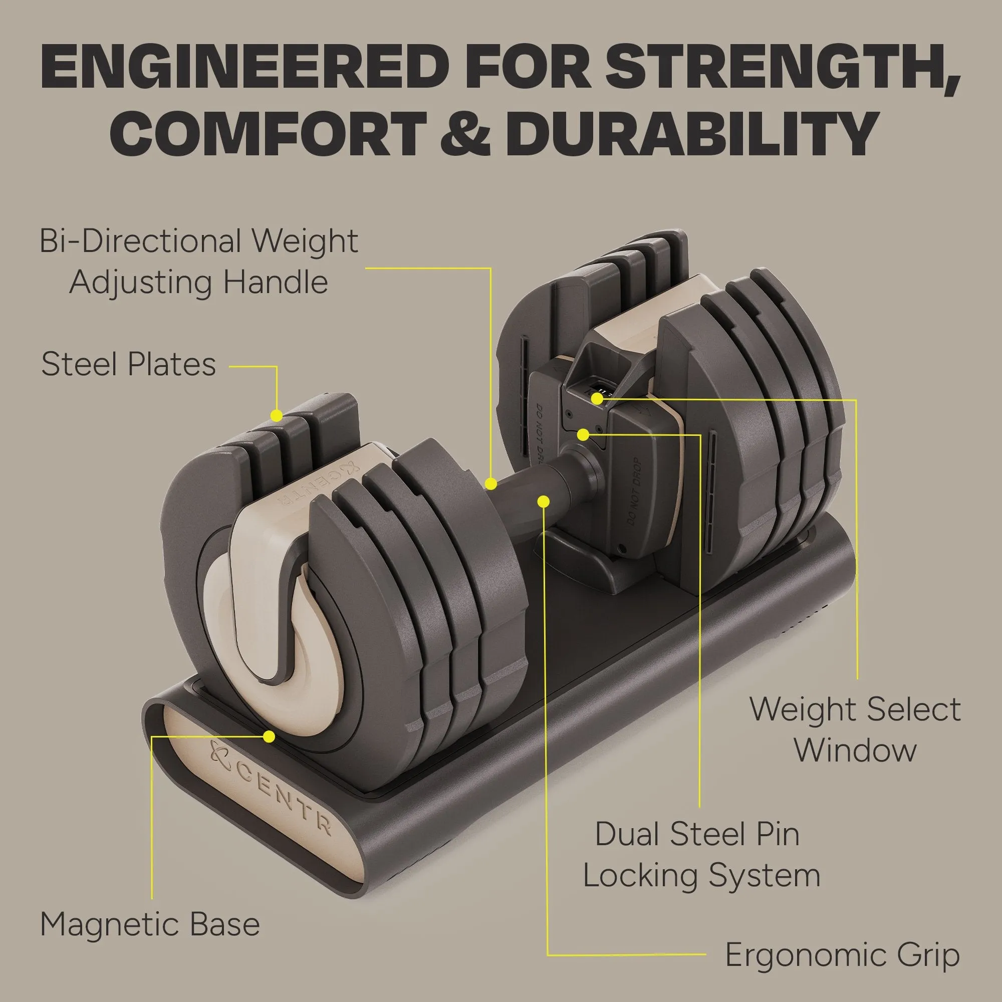 Centr Smart Stack 5-50 Adjustable Dumbbell