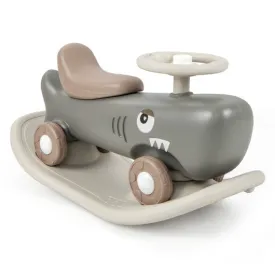 Convertible Rocking Horse and Sliding Car with Detachable Balance Board-Dark Gray
