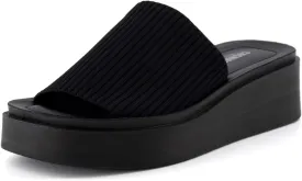 CUSHIONAIRE Women's Pim knit platform sandal with  Memory Foam