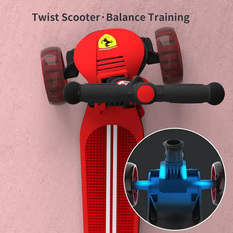 Ferrari Twist Scooter For Kids With Adjustable Height (Red)