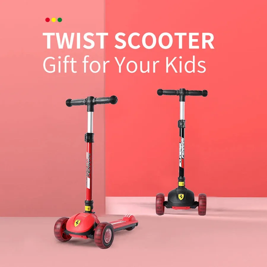 Ferrari Twist Scooter For Kids With Adjustable Height (Red)