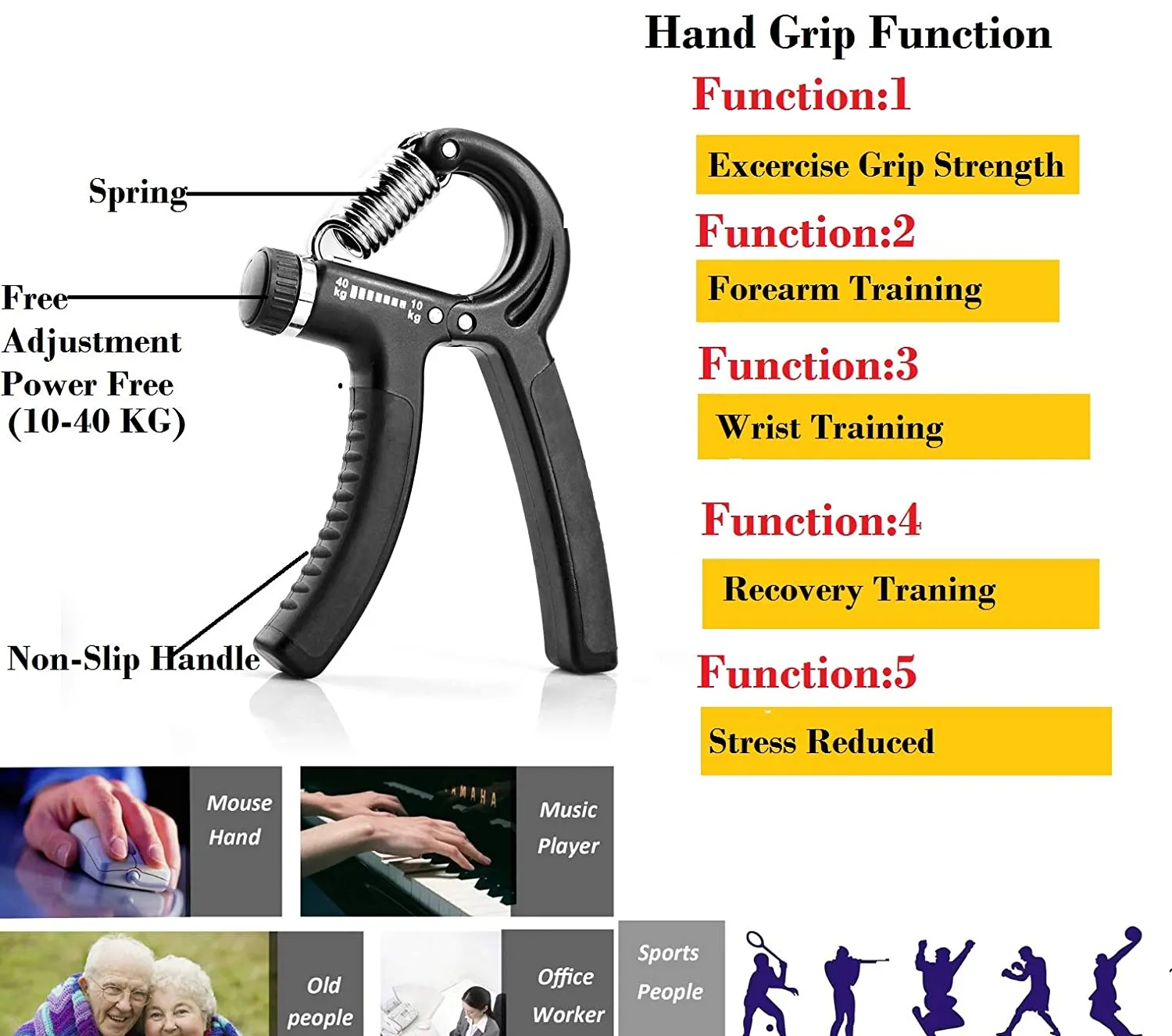 Hand Exerciser Grip Strengthener - H01950
