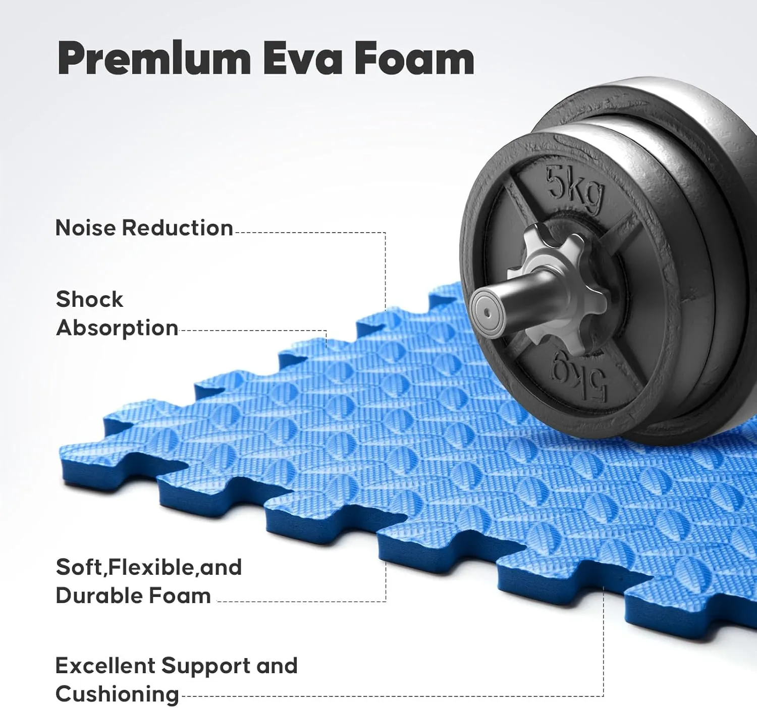 Home Gym Mat, Puzzle Exercise Mat, EVA Interlocking Foam Floor Tiles for Home Workout Equipment and Kids' Play Areas - Black, 24 in x 24 in x  in - 12 Tiles (Black, 12 Pack, 48 SQ FT)
