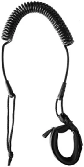 Inflatable Paddle Boards 4 Feet Surfboard Ankle Leash Ankle Leash Surfing Elastic Coiled Stand UP Paddle Board Leg Rope Surf Sup Surf Leash Vacation Must Haves (Color : Black)