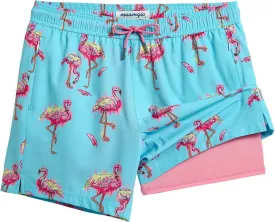 maamgic Mens 5.5 Inch Swim Trunks with Compression Liner Board Shorts Quick Dry Beach Swimwear with Zipper Pockets