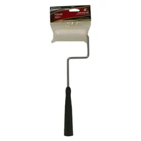 Master Painter 60180TV 4" Inch High Density Foam Mini Paint Roller Cover With 12" Zinc Plated Frame - Quantity of 4