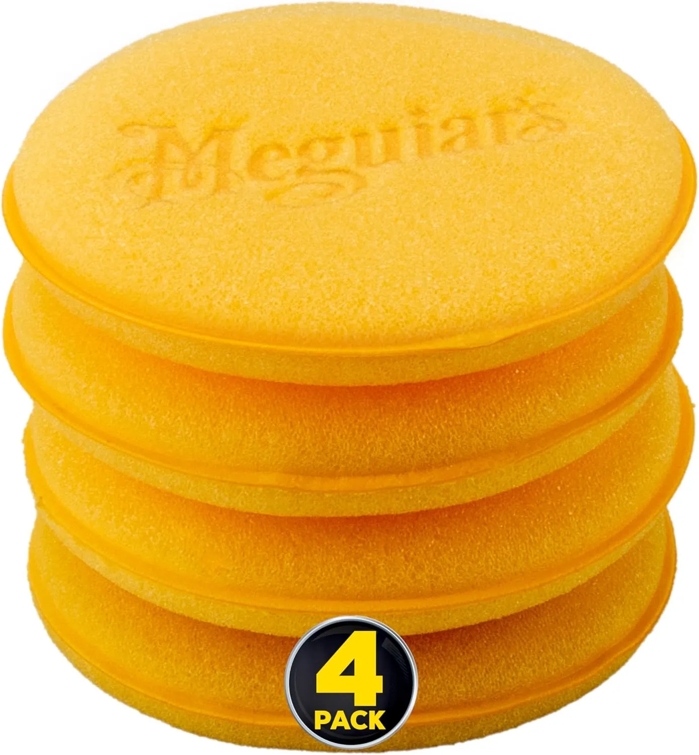 Meguiar's 4" Foam Applicator Pads, 4 Count - Ultra-Soft Hand Applicators with a Tight-Cell Foam Construction for a Smooth Application of Waxes, Polishes, Tire Dressing, Protectants and More, 4 Pack