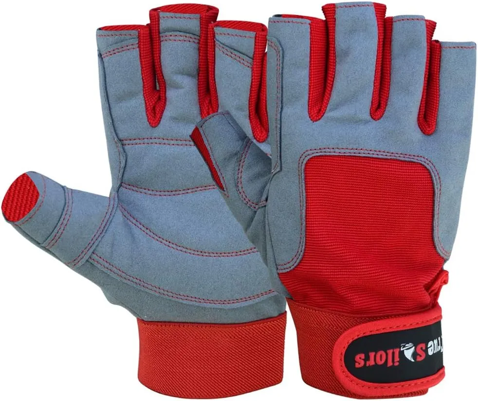 MRX BOXING & FITNESS Sailing Gloves with 3/4 Finger and Grip for Men and Women, Great for Kayaking, Workouts Sailing Glove