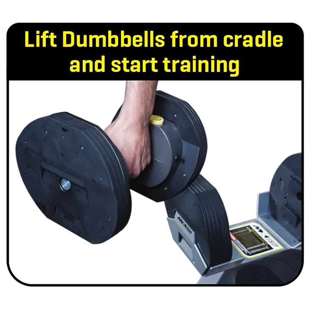MX Select Adjustable Dumbbells with Stand 10-55lbs - Discontinued