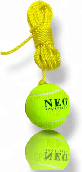 Neo Sportings_Training/Playing/Hanging Heavy to Medium Ball_Medium Heavy Ball_with 3 mtrs Nylon Rope, for Practice and Drill, Cricket/Baseball/Pet Toy, RedColour, Medium Heavy Ball