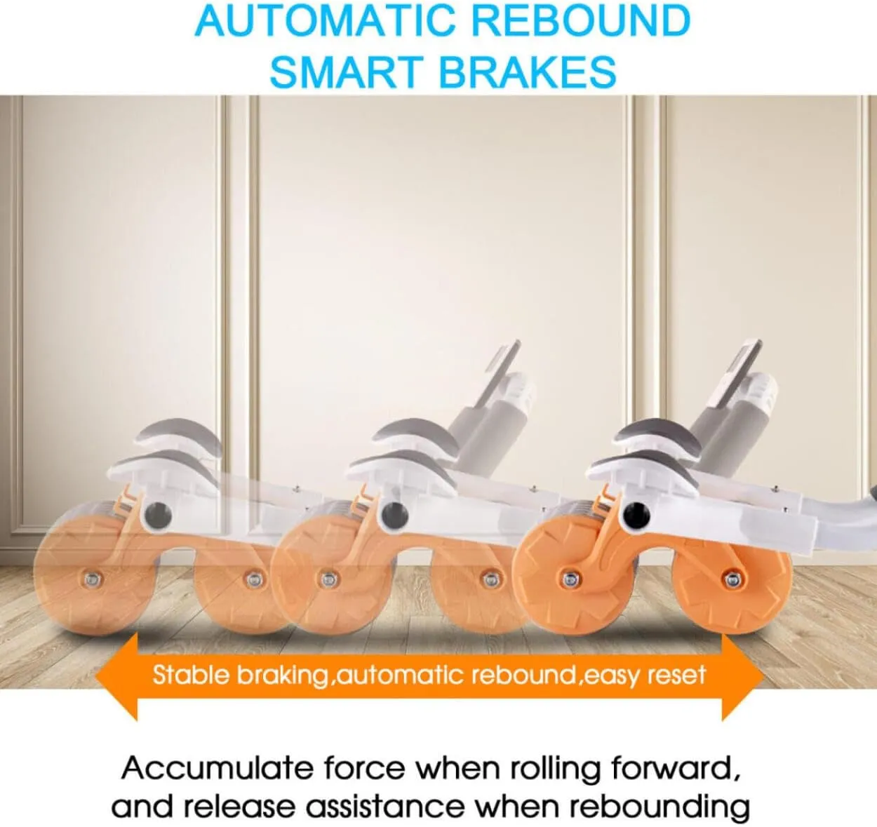 New Ab Roller Wheel W/ Knee Mat & Timer, Automatic Rebound Abdominal Exercise Roller W/ Elbow Support