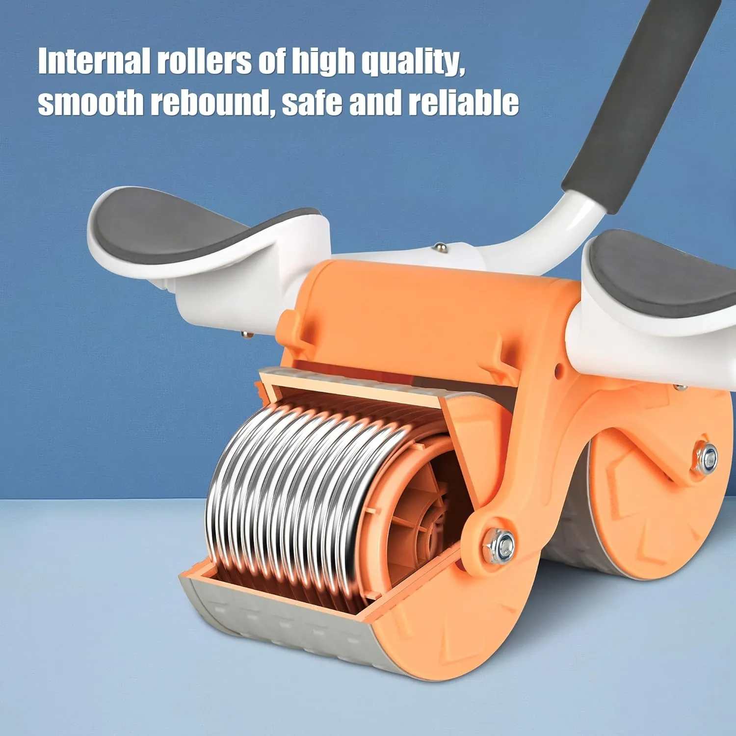 New Ab Roller Wheel W/ Knee Mat & Timer, Automatic Rebound Abdominal Exercise Roller W/ Elbow Support