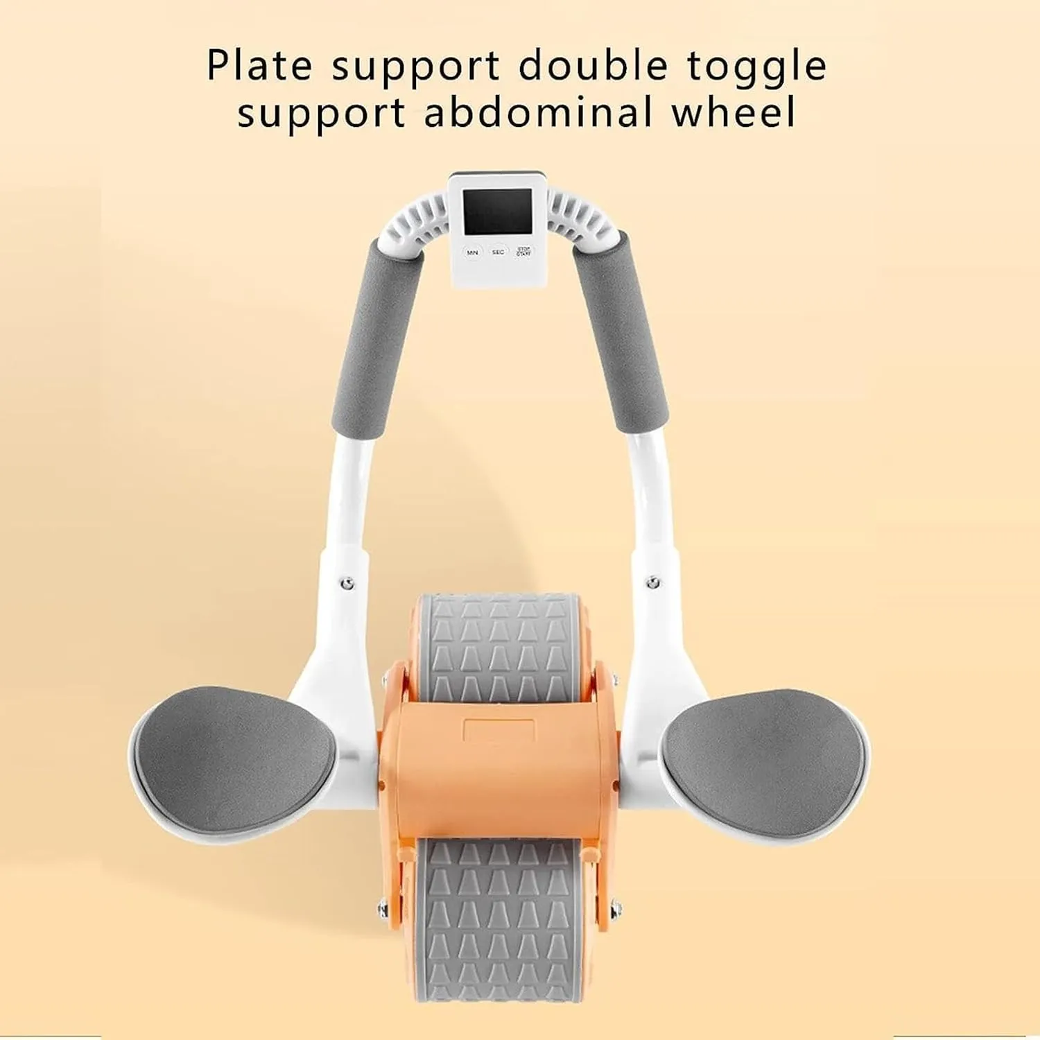 New Ab Roller Wheel W/ Knee Mat & Timer, Automatic Rebound Abdominal Exercise Roller W/ Elbow Support