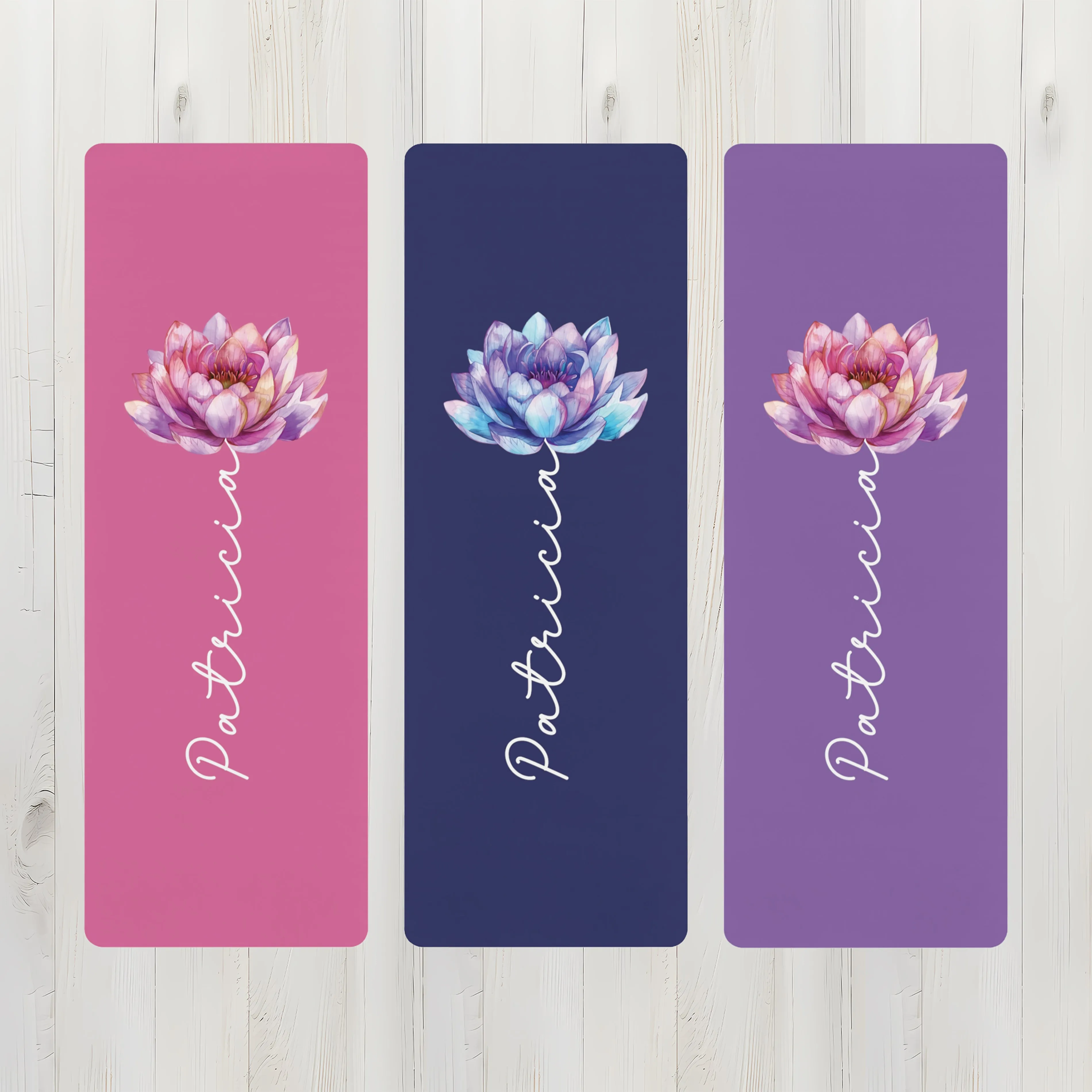 Personalized Yoga Mat | Lotus Watercolor | Non-Slip, Comfort, Extra Stability