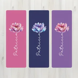Personalized Yoga Mat | Lotus Watercolor | Non-Slip, Comfort, Extra Stability