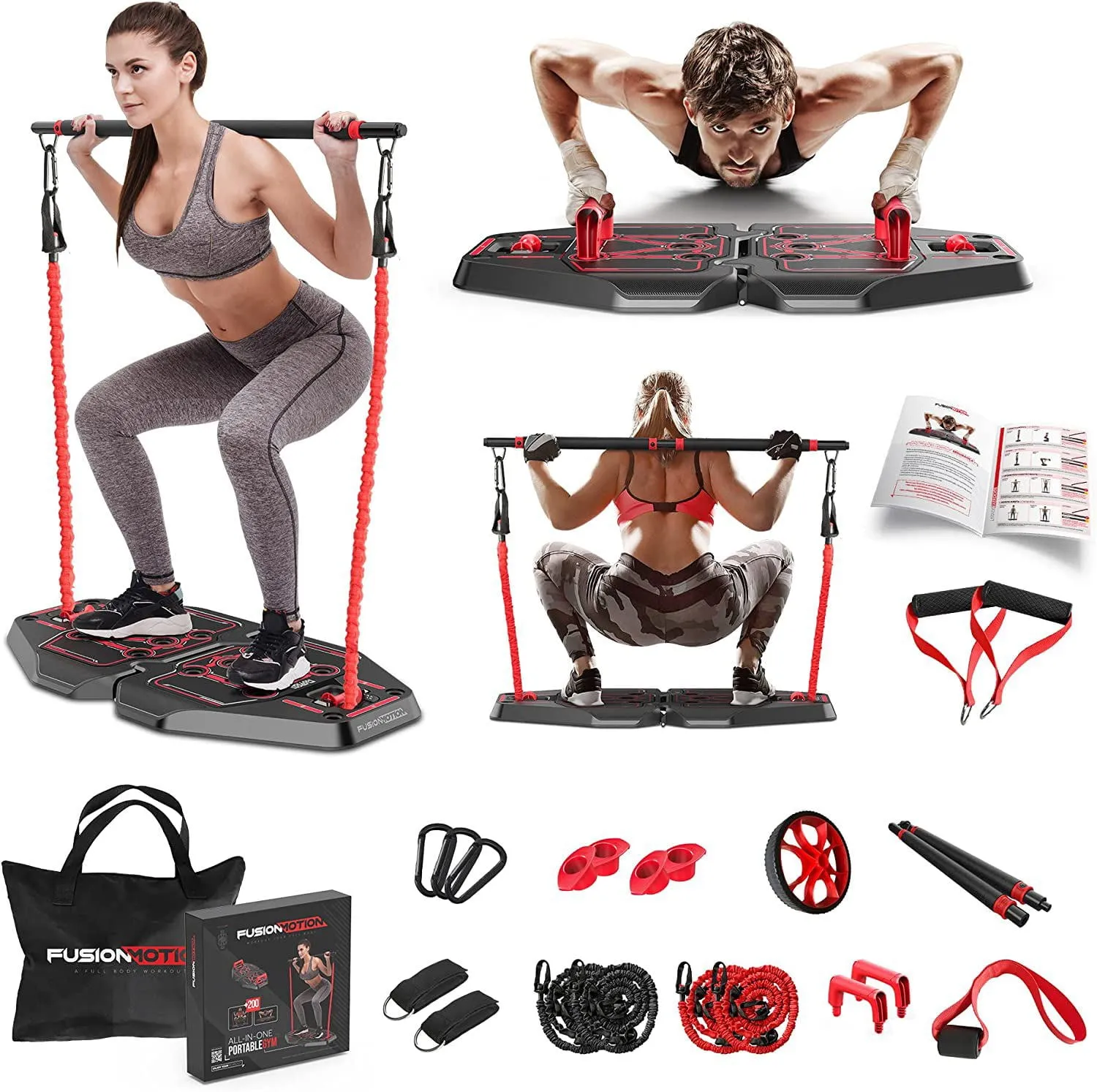 Portable Fitness Home Gym Equipment Kit W/ Push Up board
