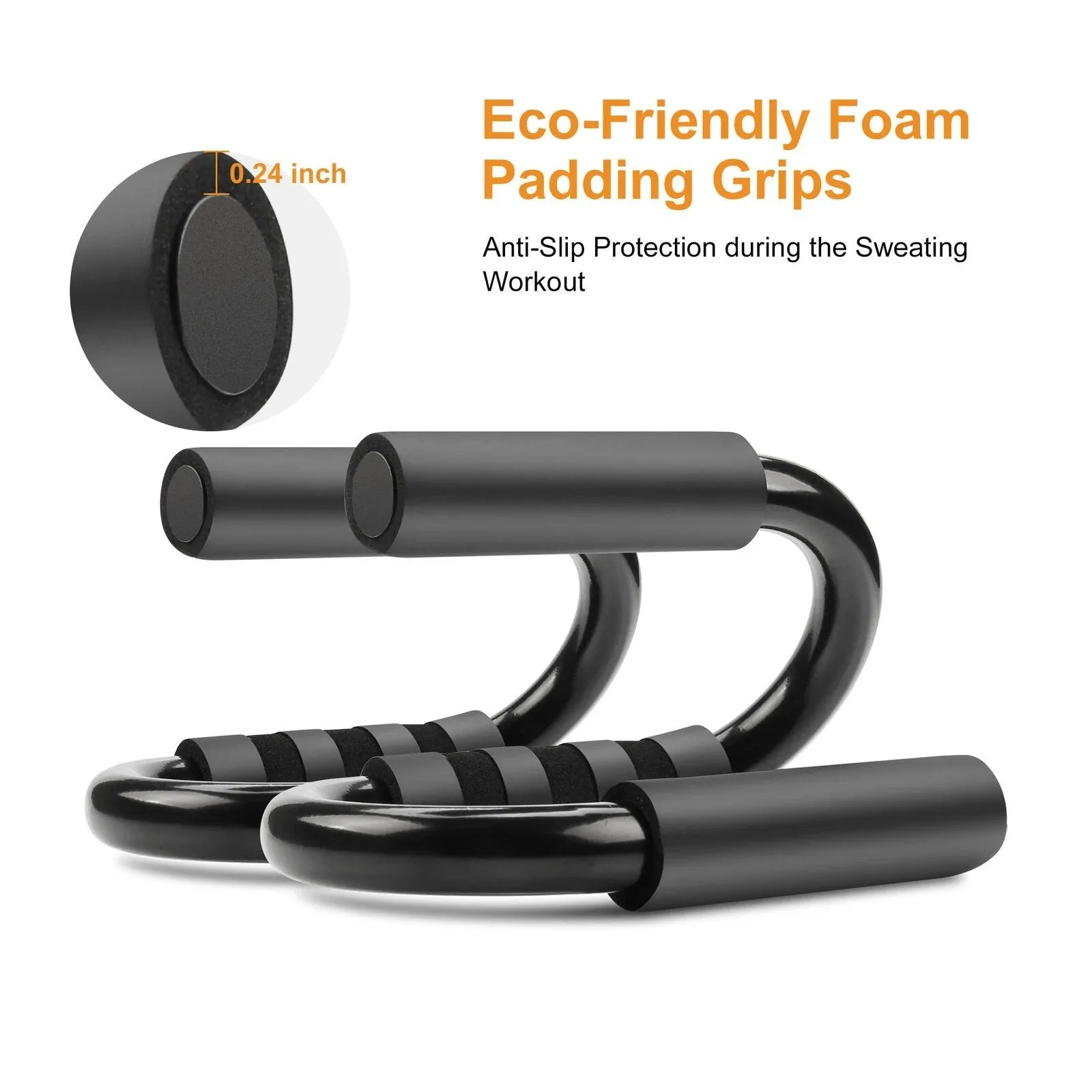 Push Up Bars Stand S Shape Fitness Workout Gym Exercise with Push-Up Training Mat