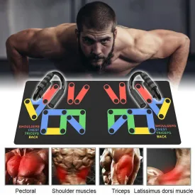 Push Up Bars Stand S Shape Fitness Workout Gym Exercise with Push-Up Training Mat