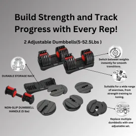 Smartrack and Smartbells Set 5-52.5Lbs Adjustable Dumbbells