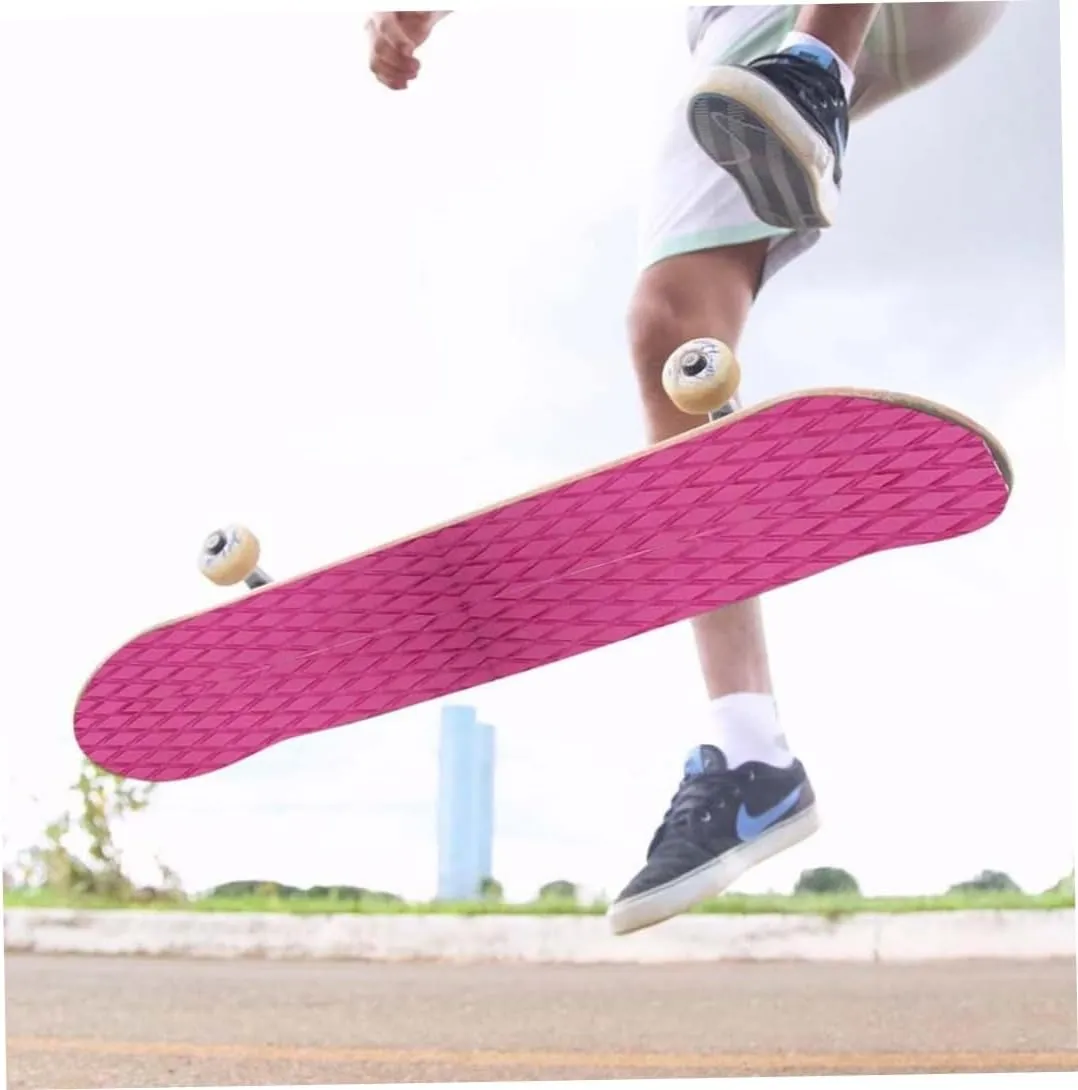 Surfboard Traction Pads Anti-Slip Surf Board Pads Skimboard Foot Pad Surfing Skimboard Sticker Front Tail Deck Mat Pink 4PCS